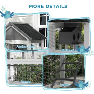 PawHut 3-Door Bird Aviary με σπίτι και δίσκο, σε ξύλο και μέταλλο, ... PawHut 3-Door Bird Aviary με σπίτι και δίσκο, σε ξύλο και μέταλλο, ...