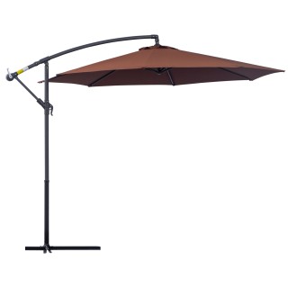 Outsunny Metal Polyester Off-centred Parasol Garden with Tilting An... Outsunny Metal Polyester Off-centred Parasol Garden with Tilting An...