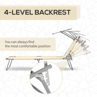 Outsunny Πτυσσόμενη ξαπλώστρα κήπου με ρυθμιζόμενο κουβούκλιο και α... Outsunny Πτυσσόμενη ξαπλώστρα κήπου με ρυθμιζόμενο κουβούκλιο και α...