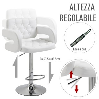 Ψηλό σκαμπό μπαρ HOMCOM με ρυθμιζόμενη περιστρεφόμενη πλάτη και μπρ... Ψηλό σκαμπό μπαρ HOMCOM με ρυθμιζόμενη περιστρεφόμενη πλάτη και μπρ...