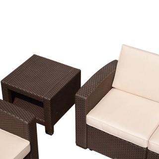 Τραπεζάκι σαλονιού Outsunny Garden σε PE Rattan, Καφέ, 56x56x44,5 ε...
