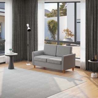 Διθέσιος καναπές Homcom με γκρι λινό κάλυμμα και ξύλινη κατασκευή 6...