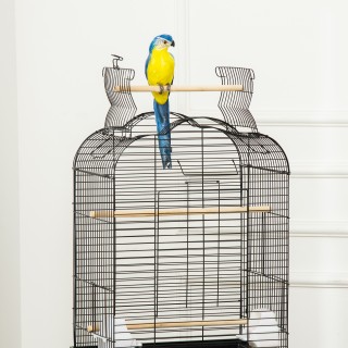 PawHut Bird Cage με 3 κούρνιες, 2 μπολ και 2 πλαϊνές πόρτες, σε ατσ...