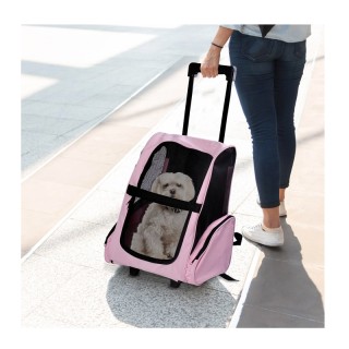 Σακίδιο Πλάτης - Τρόλεϊ για Μεταφορά Κατοικίδιων Χρώματος Ροζ PawHu... Σακίδιο Πλάτης - Τρόλεϊ για Μεταφορά Κατοικίδιων Χρώματος Ροζ PawHu...