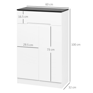 HOMCOM Λεπτή σχάρα παπουτσιών 12 ζευγαριών max για διαδρόμους με 3 ...