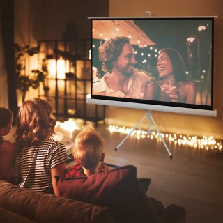 Προβολέας HOMCOM 84 ιντσών με ρυθμιζόμενο τρίποδο, σε πλαστικό και ...