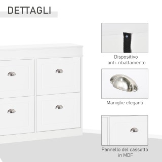 HOMCOM Ξύλινο ντουλάπι παπουτσιών εξοικονόμησης χώρου 4 πτυσσόμενα ... HOMCOM Ξύλινο ντουλάπι παπουτσιών εξοικονόμησης χώρου 4 πτυσσόμενα ...