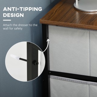 Συρταριέρα HOMCOM 6 αφαιρούμενα συρτάρια από ύφασμα, βιομηχανικό στ...