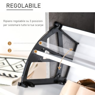 HOMCOM Ντουλάπα παπουτσιών που εξοικονομεί χώρο με 2 πόρτες για 8 ζ...