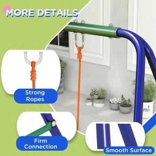 Outsunny Swing για παιδιά 3-8 ετών με 2 καθίσματα και 4 μανταλάκια,...