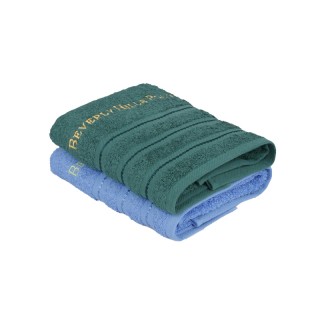 Σετ με 2 Πετσέτες Προσώπου 50 x 90 cm Χρώματος Πράσινο - Μπλε Bever...