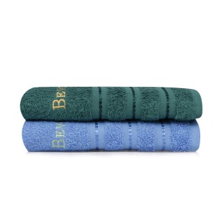 Σετ με 2 Πετσέτες Προσώπου 50 x 90 cm Χρώματος Πράσινο - Μπλε Bever... Σετ με 2 Πετσέτες Προσώπου 50 x 90 cm Χρώματος Πράσινο - Μπλε Bever...