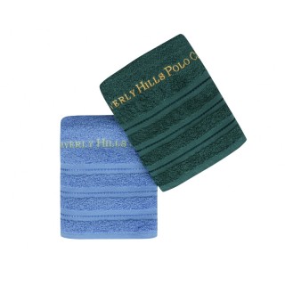 Σετ με 2 Πετσέτες Προσώπου 50 x 90 cm Χρώματος Πράσινο - Μπλε Bever...