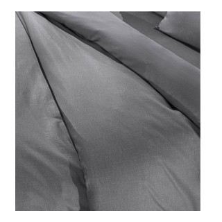 Σεντόνι Διπλό 200 x 265 cm 100% Βαμβάκι Περκάλι Color Plus Anthraci...