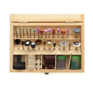 Σετ Αξεσουάρ για Mini Λειαντήρα σε Ξύλινη Θήκη 100 τμχ Kraft&Dele K...