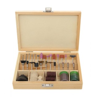 Σετ Αξεσουάρ για Mini Λειαντήρα σε Ξύλινη Θήκη 100 τμχ Kraft&Dele K...