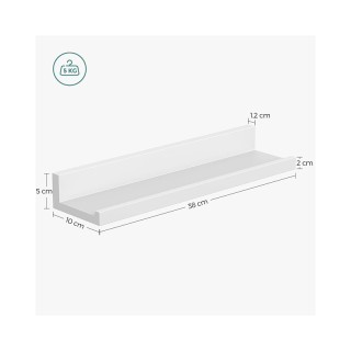 Σετ Επιτοίχια Ξύλινα Ράφια 38 x 10 x 5 cm 3 τμχ Songmics LWS38WT Σετ Επιτοίχια Ξύλινα Ράφια 38 x 10 x 5 cm 3 τμχ Songmics LWS38WT