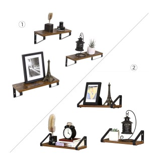 Σετ Επιτοίχια Ξύλινα Ράφια 40 x 12 x 11 cm 3 τμχ VASAGLE LWS33BX