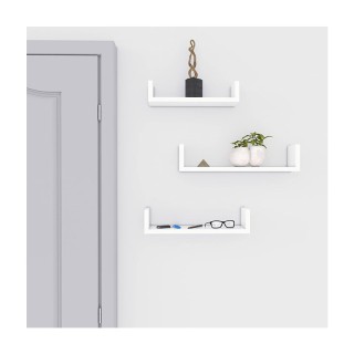 Σετ Επιτοίχια Ξύλινα Ράφια 40 x 9 x 10 cm 3 τμχ Songmics LWS40WT