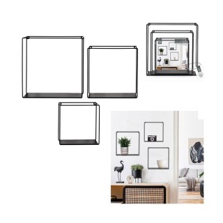 Σετ Επιτοίχια Μεταλλικά Ράφια 30 x 10 x 30 cm 3 τμχ Home Deco Facto...