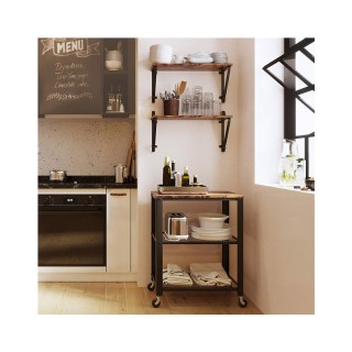 Σετ Επιτοίχια Μεταλλικά Ράφια 60 x 33 x 20 cm 2 τμχ VASAGLE LCR01BX