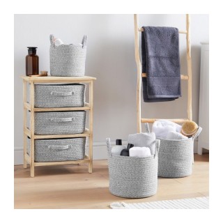 Σετ Καλάθια Αποθήκευσης από Βαμβακερό Σχοινί 30 x 24 cm 3 τμχ Beaut...