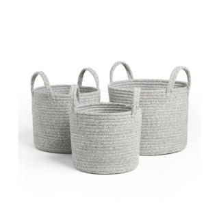 Σετ Καλάθια Αποθήκευσης από Βαμβακερό Σχοινί 30 x 24 cm 3 τμχ Beaut...
