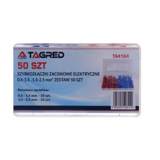 Σετ Κλέμες Ταχείας Σύνδεσης Καλωδίων σε Κασετίνα 50 τμχ TAGRED TA4164 Σετ Κλέμες Ταχείας Σύνδεσης Καλωδίων σε Κασετίνα 50 τμχ TAGRED TA4164
