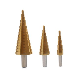 Σετ Κωνικά Τρυπάνια με Επίστρωση Τιτανίου HSS 3 τμχ Kraft&Dele KD-1... Σετ Κωνικά Τρυπάνια με Επίστρωση Τιτανίου HSS 3 τμχ Kraft&Dele KD-1...