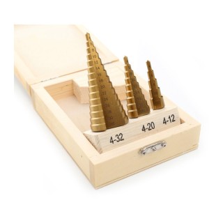 Σετ Κωνικά Τρυπάνια με Επίστρωση Τιτανίου HSS 3 τμχ Kraft&Dele KD-1... Σετ Κωνικά Τρυπάνια με Επίστρωση Τιτανίου HSS 3 τμχ Kraft&Dele KD-1...