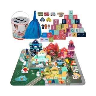 Σετ Ξύλινα Τουβλάκια City 100 τμχ Kruzzel 19159 Σετ Ξύλινα Τουβλάκια City 100 τμχ Kruzzel 19159