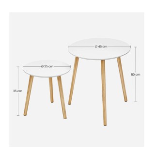 Σετ Ξύλινα Βοηθητικά Τραπέζια Nesting 45 x 50 cm 2 τμχ VASAGLE LET07WN Σετ Ξύλινα Βοηθητικά Τραπέζια Nesting 45 x 50 cm 2 τμχ VASAGLE LET07WN