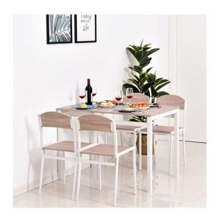 Σετ Μεταλλικό Ορθογώνιο Τραπέζι 105 x 65 x 82 cm με 4 Καρέκλες HOMC...