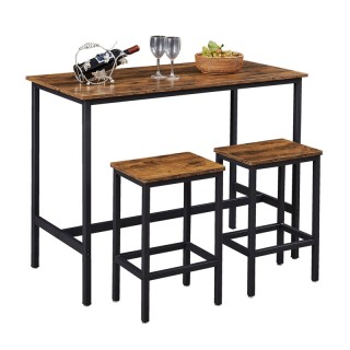 Σετ Μεταλλικό Ορθογώνιο Τραπέζι - Bar 111 x 40 x 90 cm με 2 Σκαμπό ... Σετ Μεταλλικό Ορθογώνιο Τραπέζι - Bar 111 x 40 x 90 cm με 2 Σκαμπό ...
