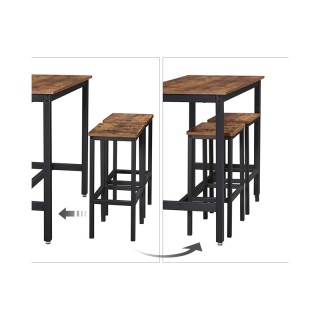Σετ Μεταλλικό Ορθογώνιο Τραπέζι - Bar 120 x 60 x 90 cm με 2 Σκαμπό ...