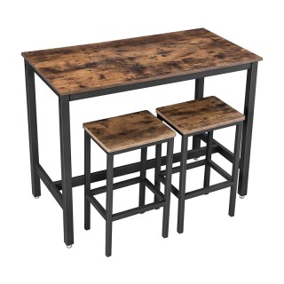 Σετ Μεταλλικό Ορθογώνιο Τραπέζι - Bar 120 x 60 x 90 cm με 2 Σκαμπό ...