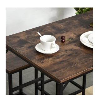 Σετ Μεταλλικό Ορθογώνιο Τραπέζι - Bar 100 x 60 x 88 cm με 4 Σκαμπό ...