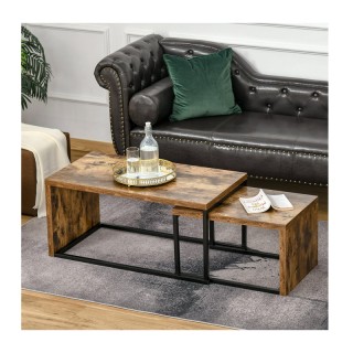 Σετ Μεταλλικό Τραπέζι Σαλονιού με 1 Βοηθητικό Τραπεζάκι 90 x 48 x 4... Σετ Μεταλλικό Τραπέζι Σαλονιού με 1 Βοηθητικό Τραπεζάκι 90 x 48 x 4...