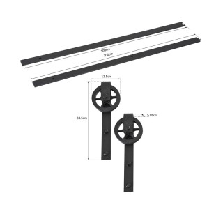 Σετ Μηχανισμού για Συρόμενες Ξύλινες Πόρτες 2 m HOMCOM B81-021