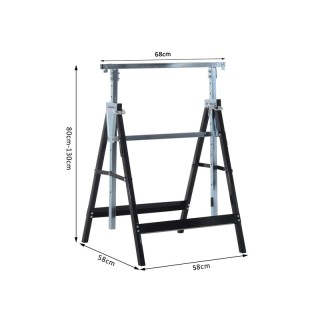 Σετ Τηλεσκοπικά Καβαλέτα Εργασίας 2 τμχ Χρώματος Μαύρο HOMCOM B40-015 Σετ Τηλεσκοπικά Καβαλέτα Εργασίας 2 τμχ Χρώματος Μαύρο HOMCOM B40-015