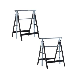 Σετ Τηλεσκοπικά Καβαλέτα Εργασίας 2 τμχ Χρώματος Μαύρο HOMCOM B40-015 Σετ Τηλεσκοπικά Καβαλέτα Εργασίας 2 τμχ Χρώματος Μαύρο HOMCOM B40-015