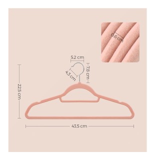 Σετ Βελούδινες Κρεμάστρες Ρούχων 50 τμχ Χρώματος Ροζ Songmics CRF50PK Σετ Βελούδινες Κρεμάστρες Ρούχων 50 τμχ Χρώματος Ροζ Songmics CRF50PK