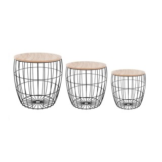 Σετ Βοηθητικά Μεταλλικά Τραπέζια 40.5 x 41 cm 3 τμχ Χρώματος Μαύρο ...