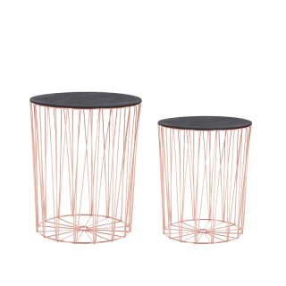 Σετ Βοηθητικά Μεταλλικά Τραπέζια 40.7 x 49.5 cm Χρώματος Ροζ - Χρυσ...