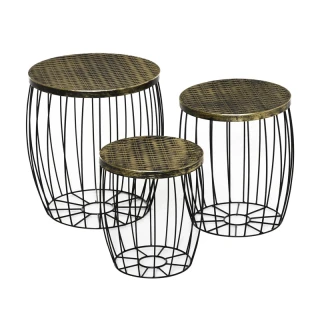 Satz Hilfstische aus Metall 41 x 38 cm 3 Stück Outsunny 84B-488