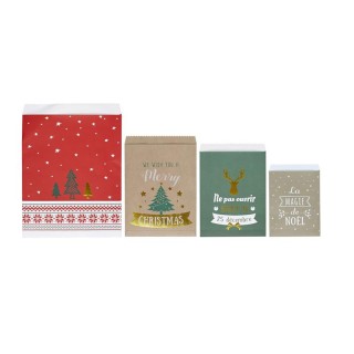 Σετ Χάρτινα Χριστουγεννιάτικα Σακουλάκια Δώρων 4 τμχ Party Time DI2891