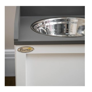 Σετ 2 Ανοξείδωτα Μπολ Γεύματος με Ξύλινο Συρτάρι για Κατοικίδια 60 ...