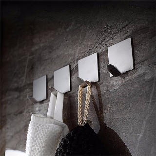 Σετ Αυτοκόλλητες Κρεμάστρες Τοίχου 4 τμχ από Ανοξείδωτο Ατσάλι SPM ...