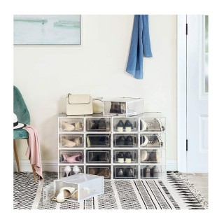 Σετ Αναδιπλούμενα Πλαστικά Διάφανα Κουτιά Αποθήκευσης Παπουτσιών 35...