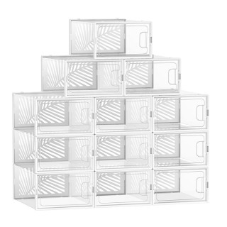 Σετ Αναδιπλούμενα Πλαστικά Διάφανα Κουτιά Αποθήκευσης Παπουτσιών 33...